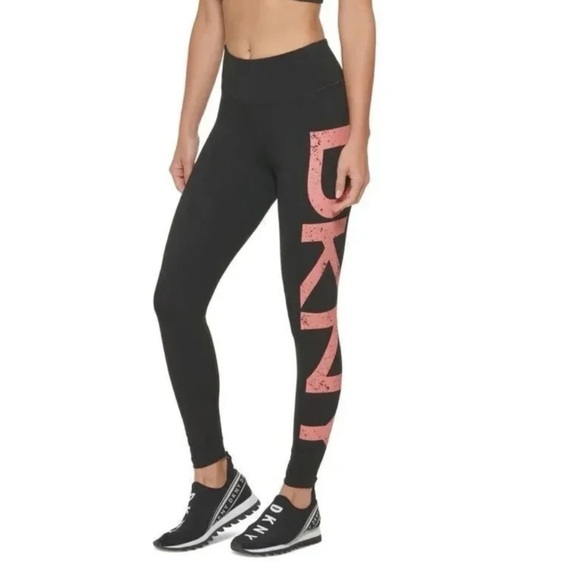 Dkny Pants - Dkny Sport Logo-Print 7/8-Leggings NWT